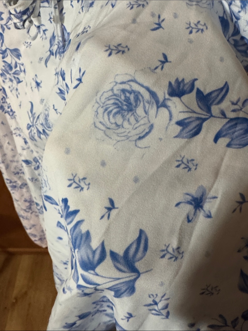 Blue Floral Tie-Front Nightgown - Women’s Intimates - Picture 5 of 5